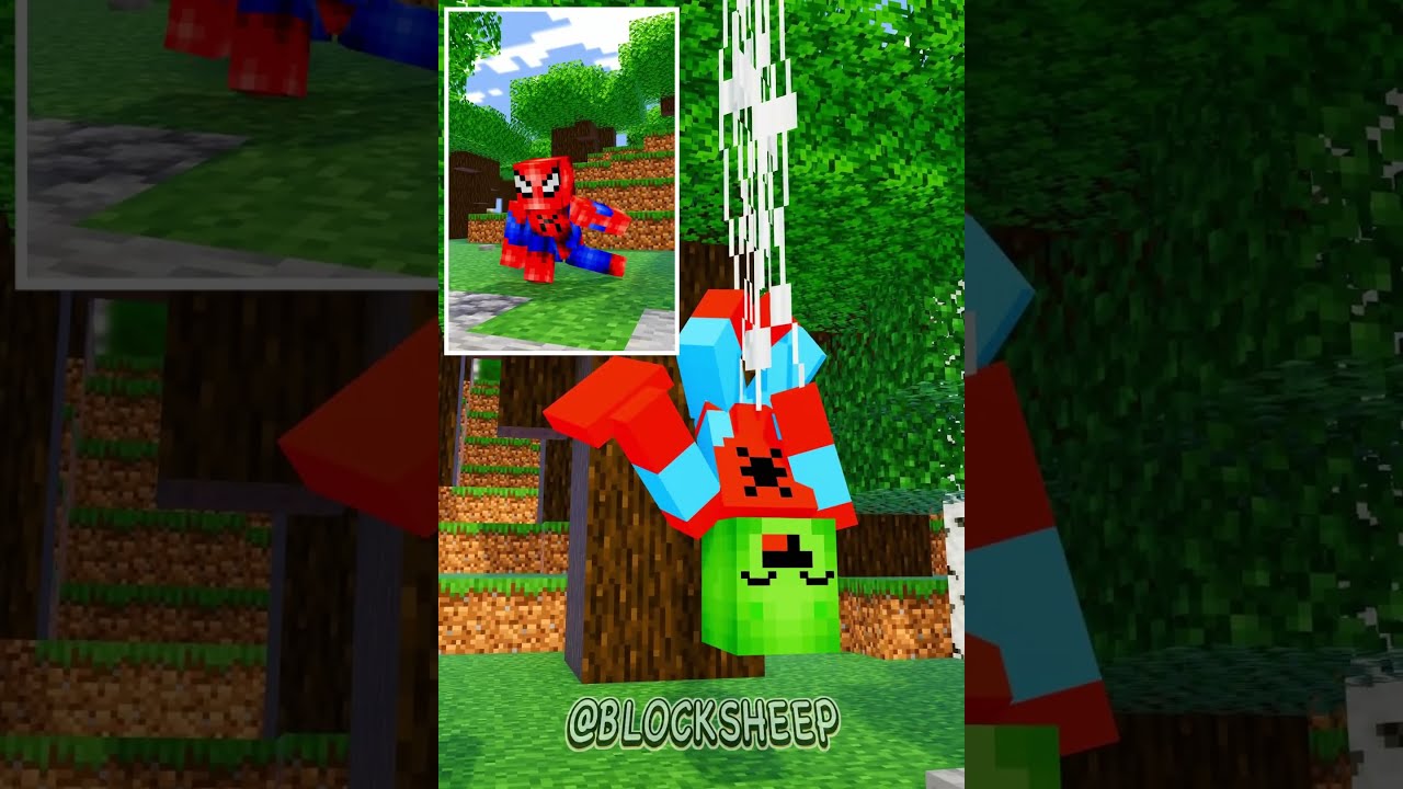 Mikey Spiderman VS Real Spiderman 😆🕷️ - MAIZEN Minecraft Animation #shorts