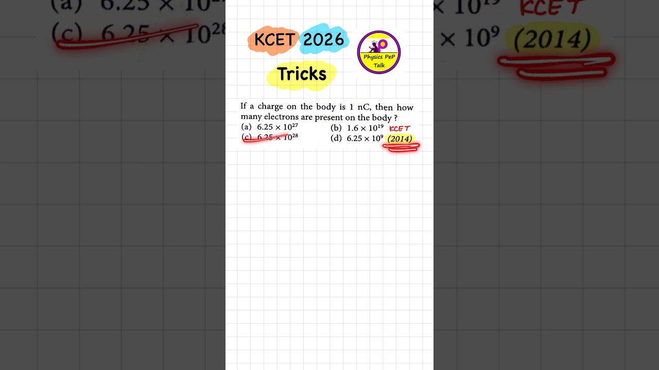 KCET | KCET TRICKS | Electric Charges & fields #kcet #kcet2026 #kcetcounselling #kcetphysics