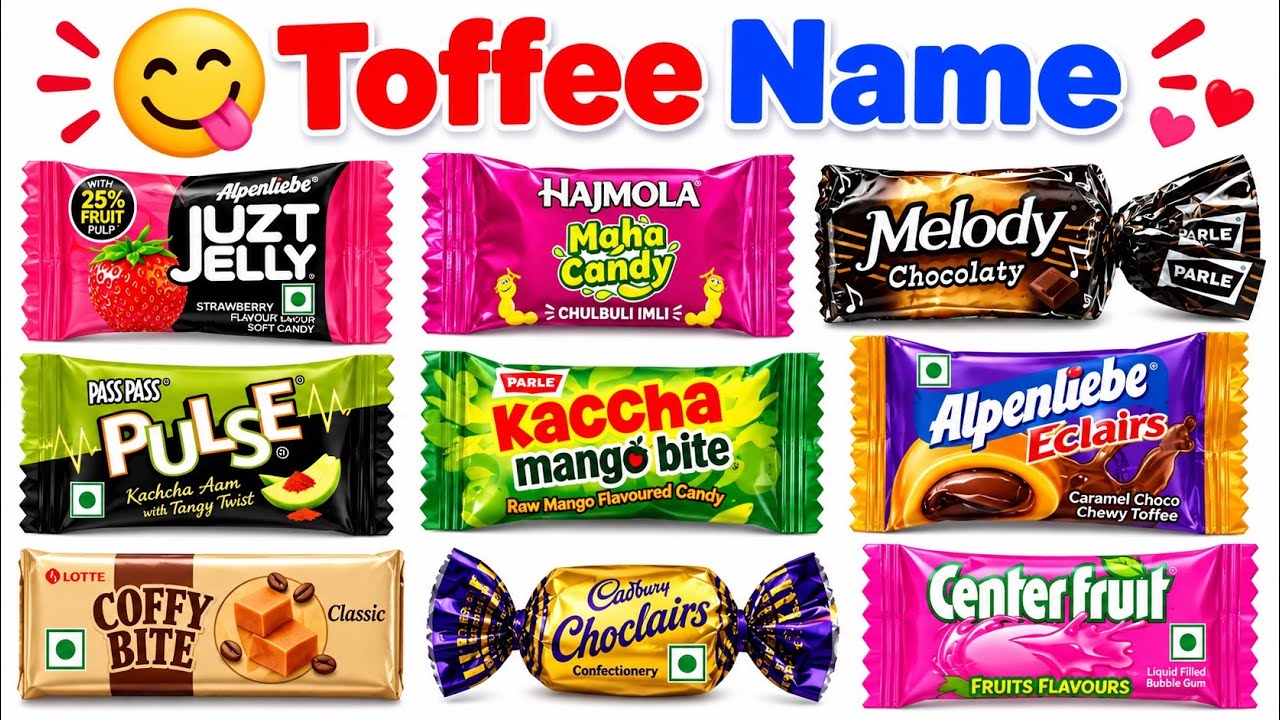 चॉकलेट्स के नाम | Chocolate Names in Hindi & English | Famous Chocolates Name | Kids Learning
