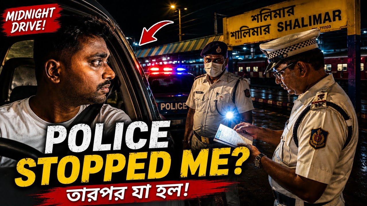 Tollygunge to Kolkata Shalimar Station night drive | police,  indian railways, daily vlog, pov drive