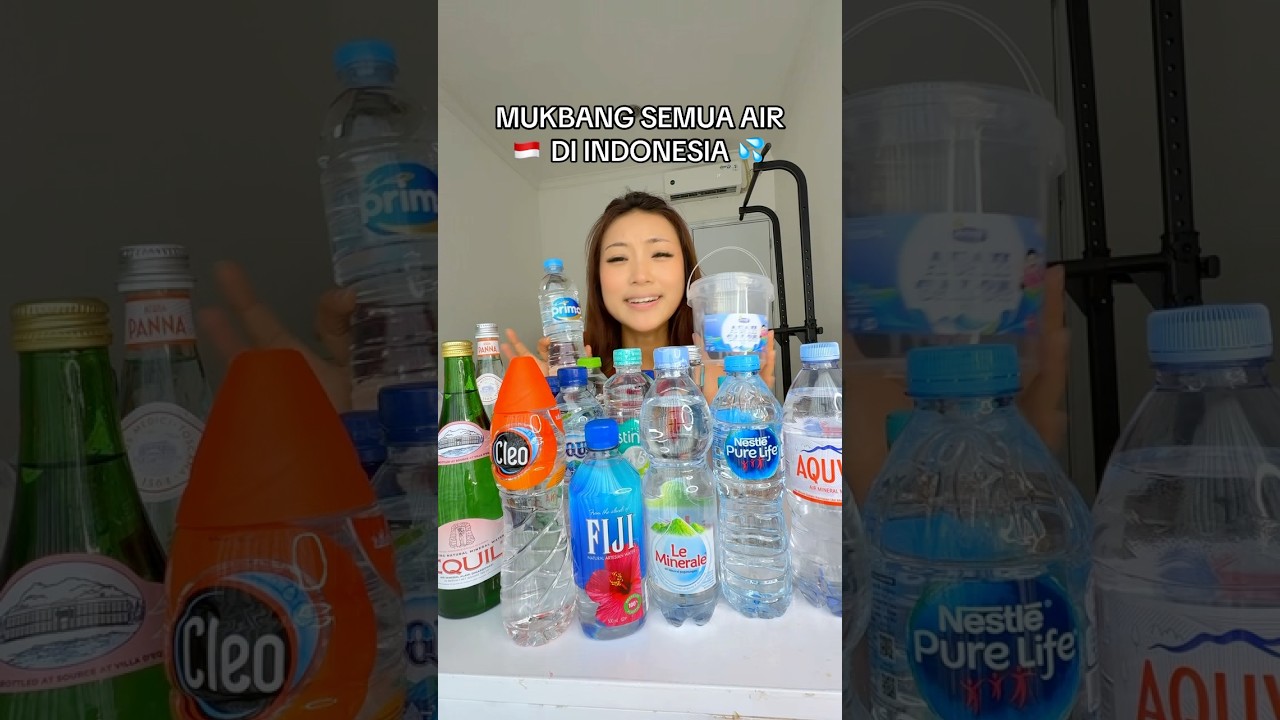 MUKBANG SEMUA AIR DI INDONESIA 🇮🇩 💦 #mukbang #airminum #aqua #leminerale