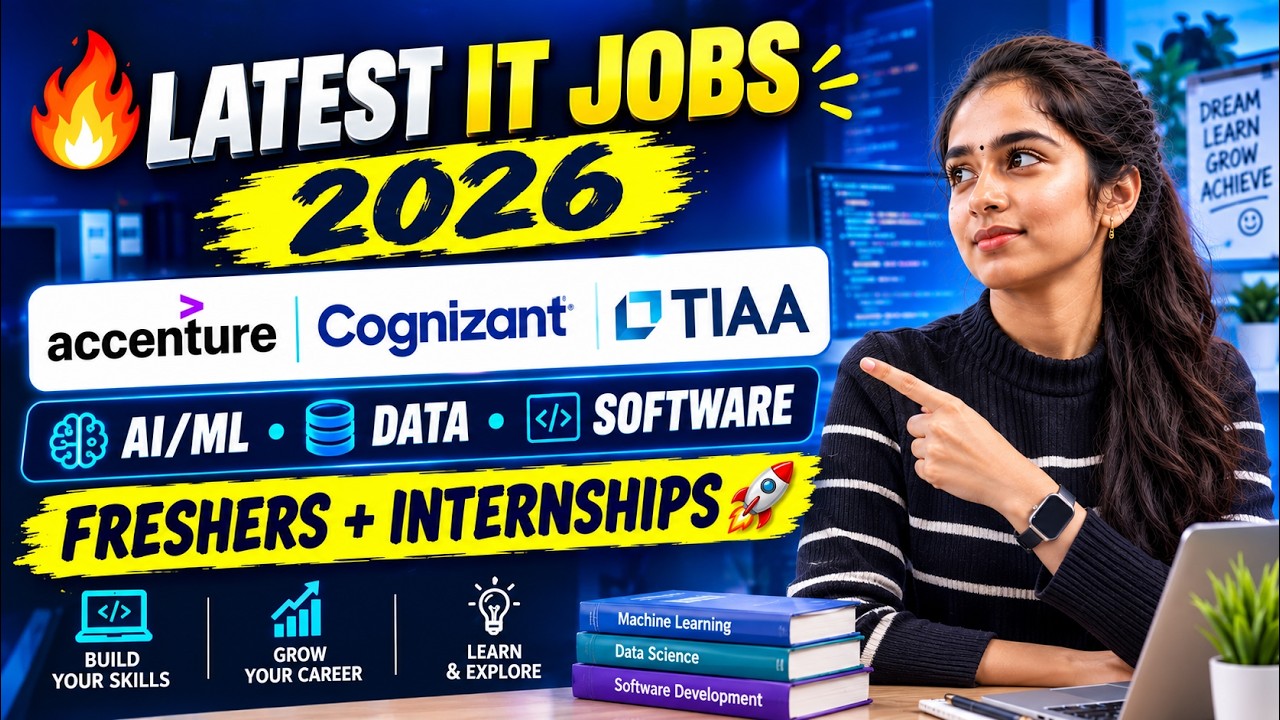 5 Latest IT Jobs 2026 🔥 Accenture, Cognizant, TIAA, Wayfair | AI/ML, Data & Freshers