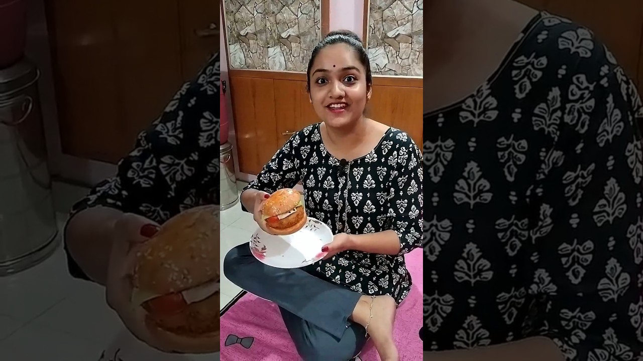 Pheli baar mai hi tasty burger banaya #shorts #cookingvideo #minivlog #food #foodie #vlog #trending