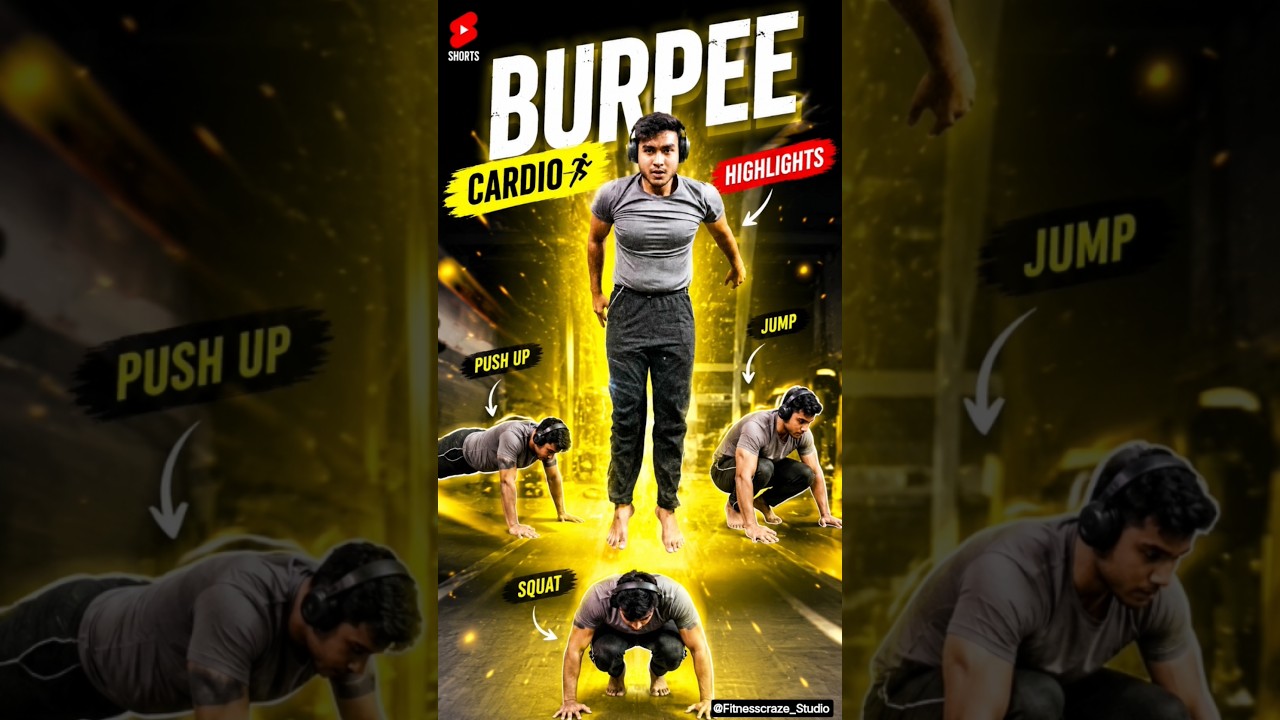 Burpee || #cardioexercise #gymstatusvideos #burpees #viralvideo #ytshorts #ytshortsindia