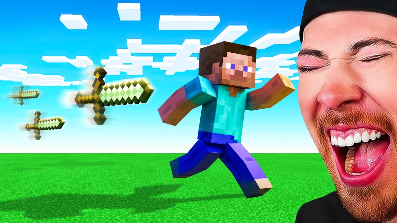 Minecraft Steve VS Giant Swords! *FUNNY*