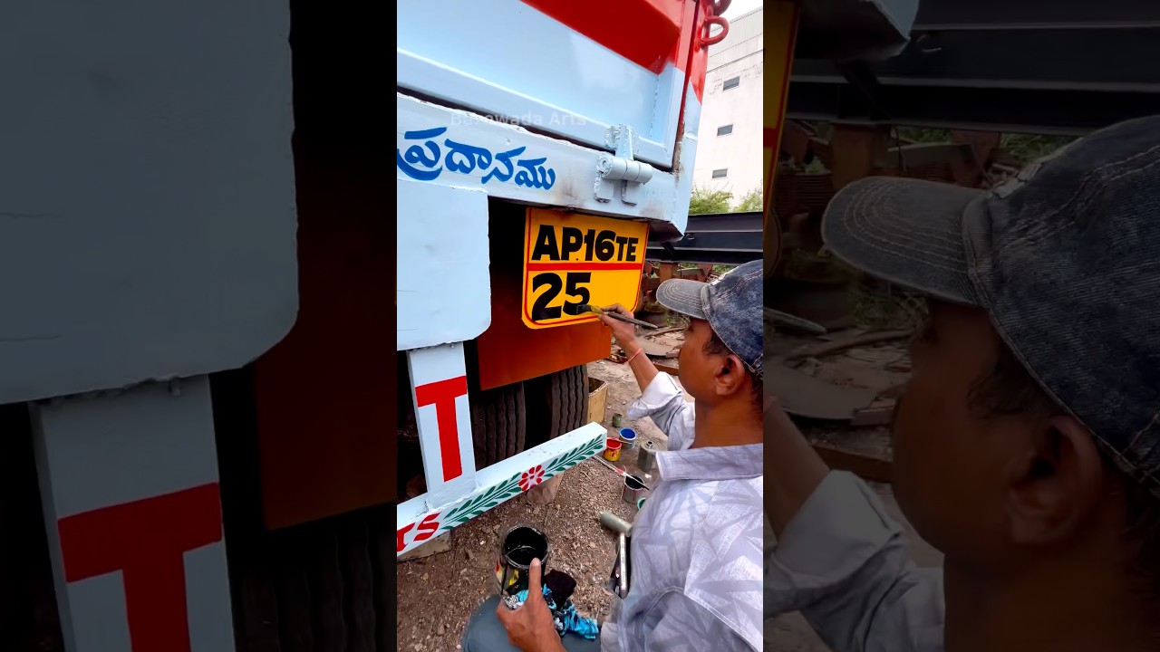 Satisfying Truck Painting Process | Amazing Hand-Painted Artwork #viral #shorts #art