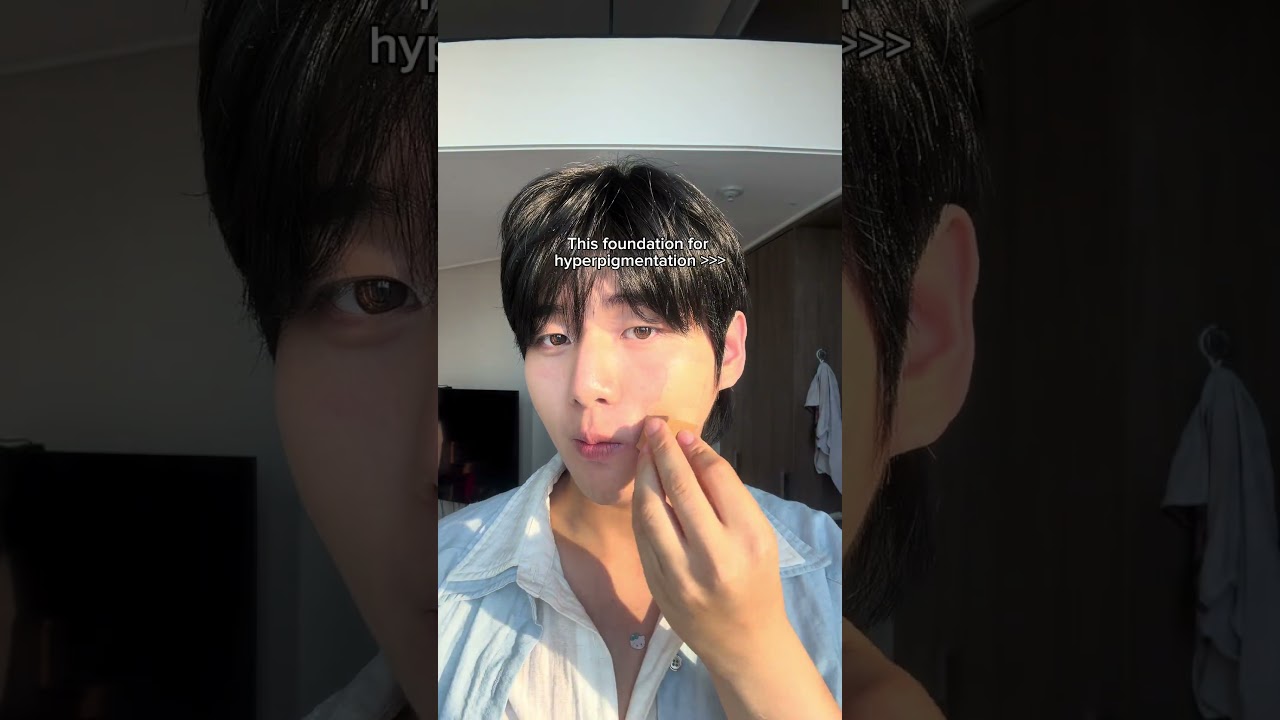 EASIEST FOUNDATION FOR ACNE SCARS #mensmakeup #kbeauty #koreanboy