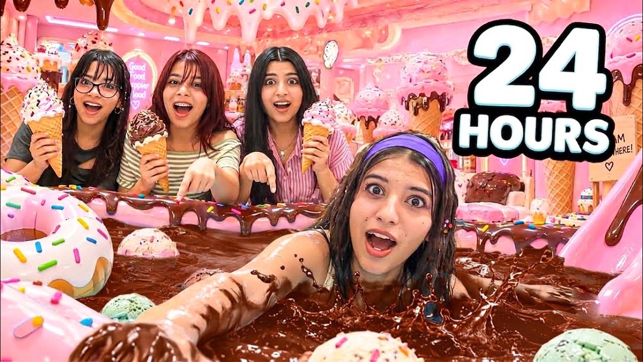 Eating ONLY Ice Cream for 24 Hours Challenge😱🍦Day 111/200