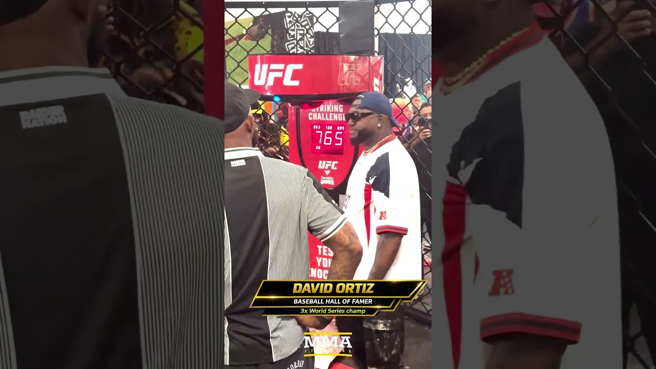 Athletes test their power on the UFC's punch machine during the 2026 Fanatics Games in New York