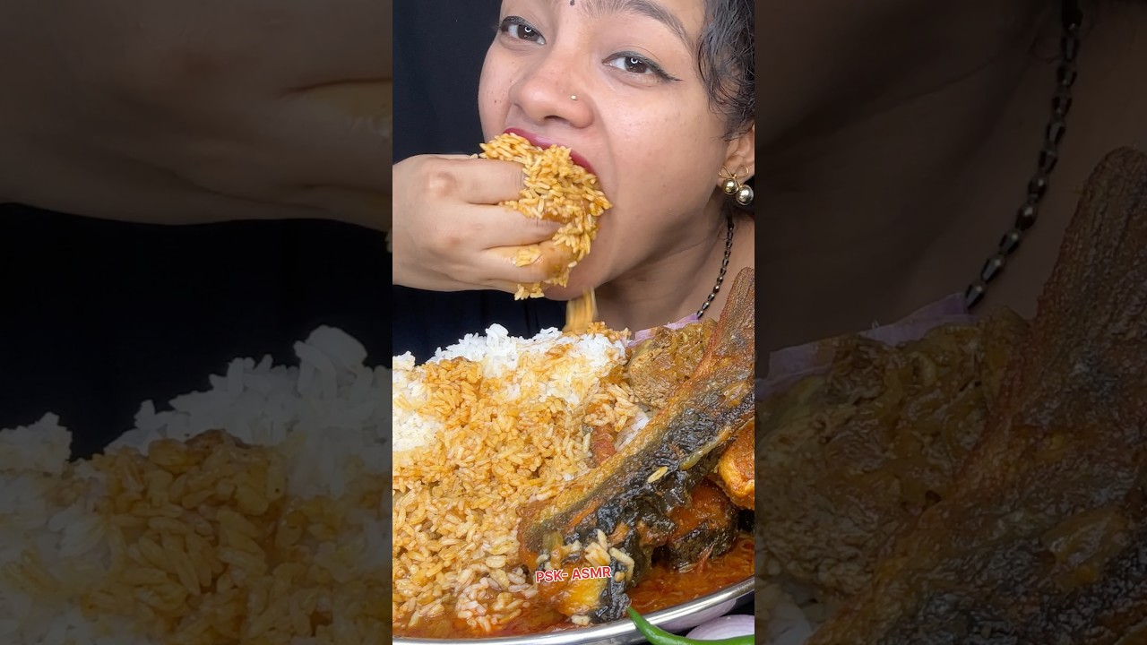 Spicy Fish Curry With Rice Eating 🥵🔥 #mukbang  #eatingshow  #food  #foodshow  #pskasmr