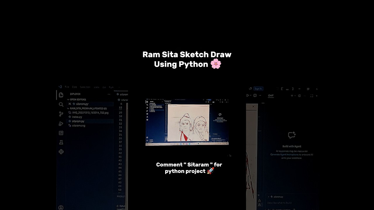 Shri Sita Ram Sketch Using Python 🐍 | OpenCV Image Processing | Python Project #shorts @kodez_lo