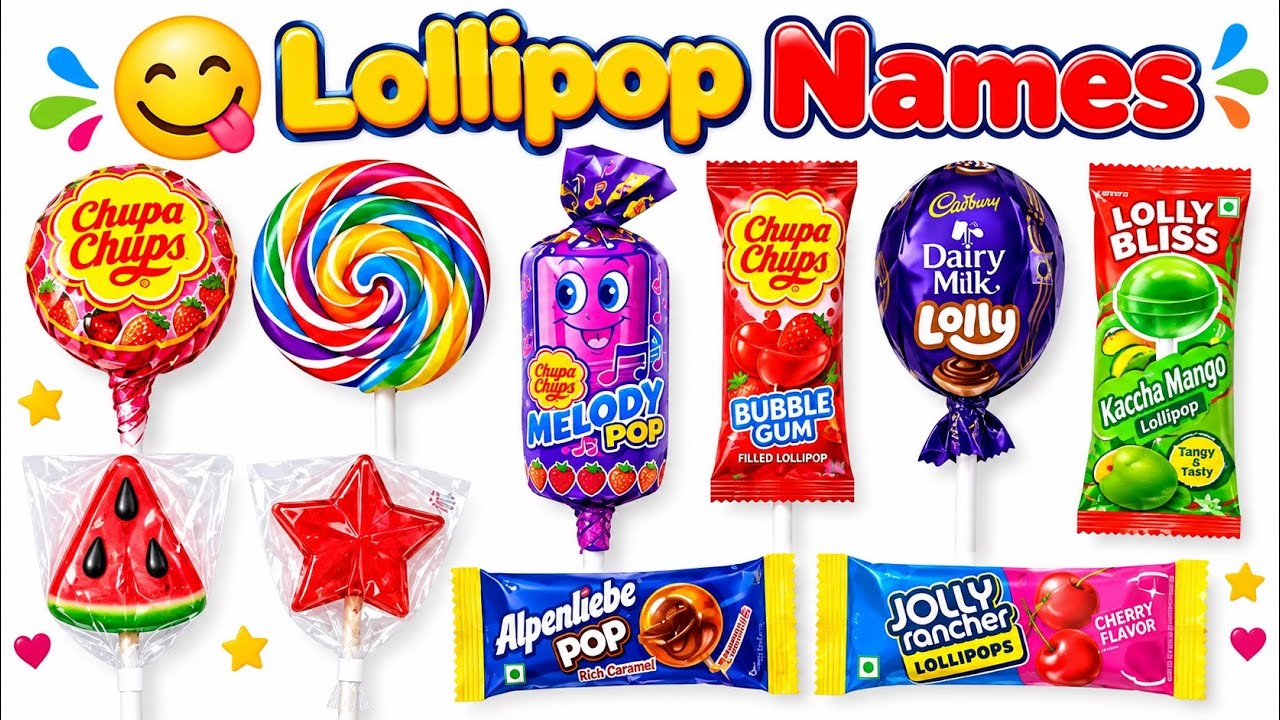 Lollipop Names in English and Hindi with Pictures | लॉलीपॉप के नाम | Mantu Study Class