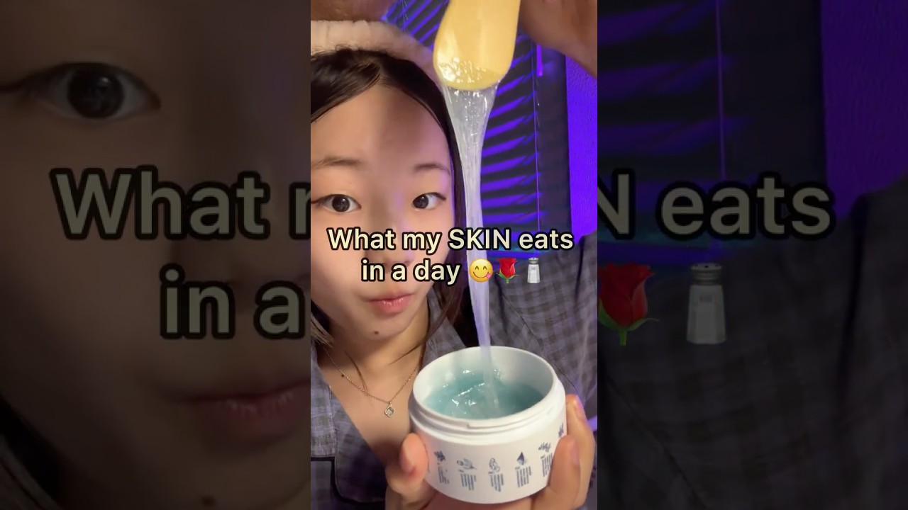 What my SKIN eats in a day 😋🌹🧂#skincare #viral 