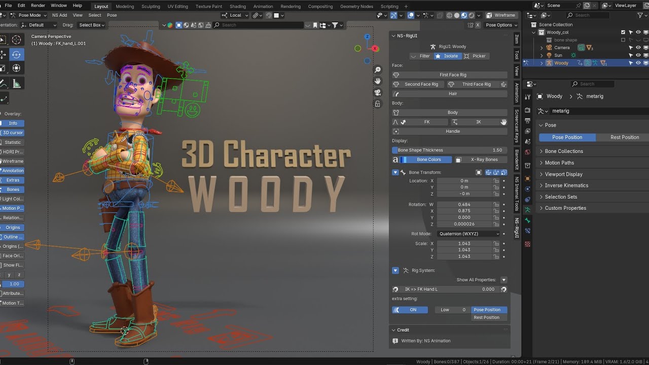 3D Character - Woody from Toy Story []Blender 4.2[]