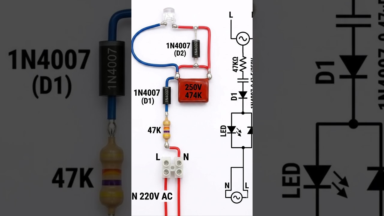 Run ANY LED Directly on 220V AC! ⚡💡 (Transformerless Circuit)