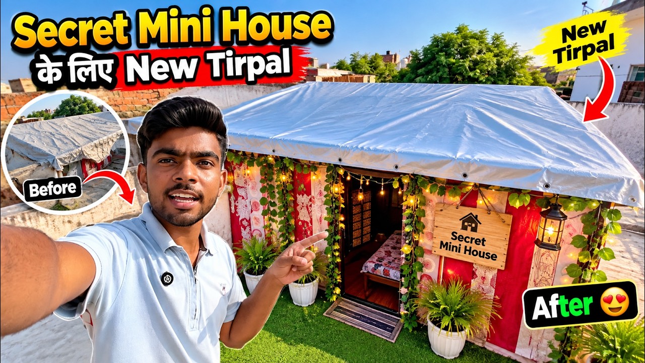 Secret Mini House ke Liye New Tirpal Laya❤️#dailyminivlog #minivlogseries #secrethouse