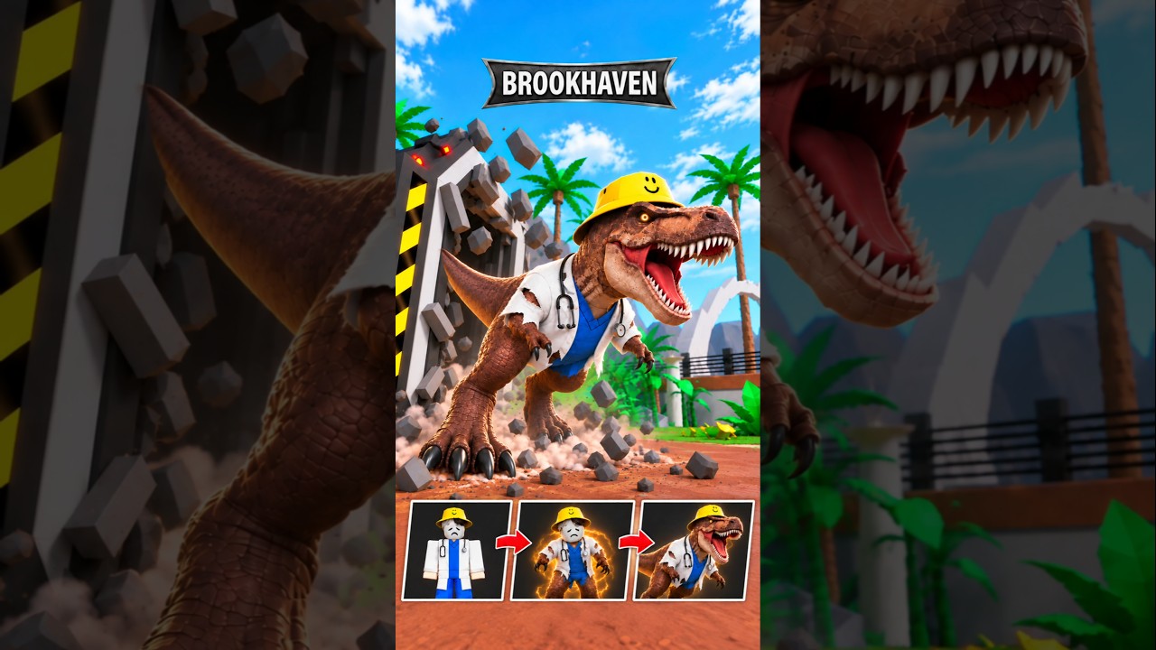 Cara Berubah Menjadi DINOSAURUS Di UPDATE JURASSIC WORLD #roblox #brookhaven