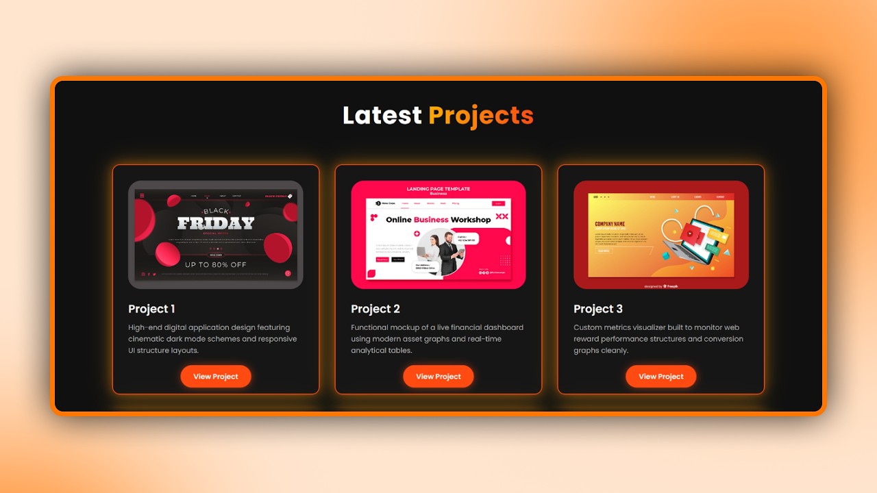 omplete Responsive Portfolio Website | Recent Projects Section | Part 3