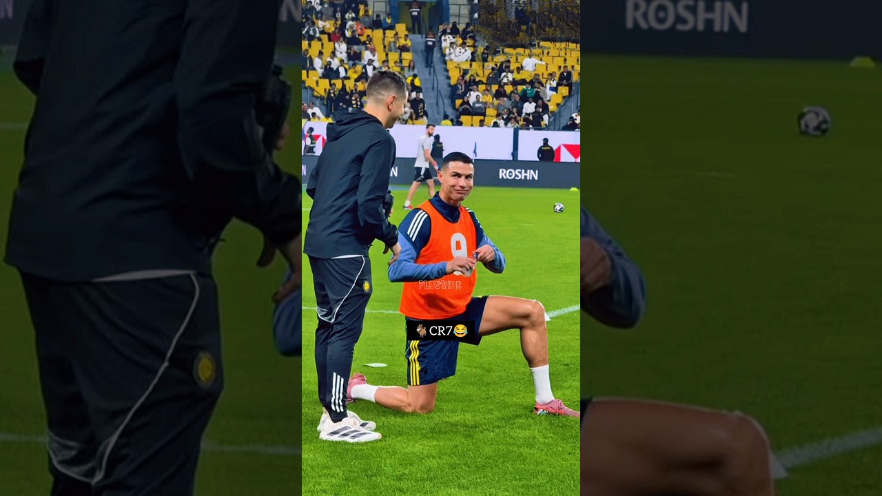 🐐💦 Cristiano Ronaldo Playing with Water Before the Match During Warm-Up! 😂🔥 SIUUU! 🇵🇹