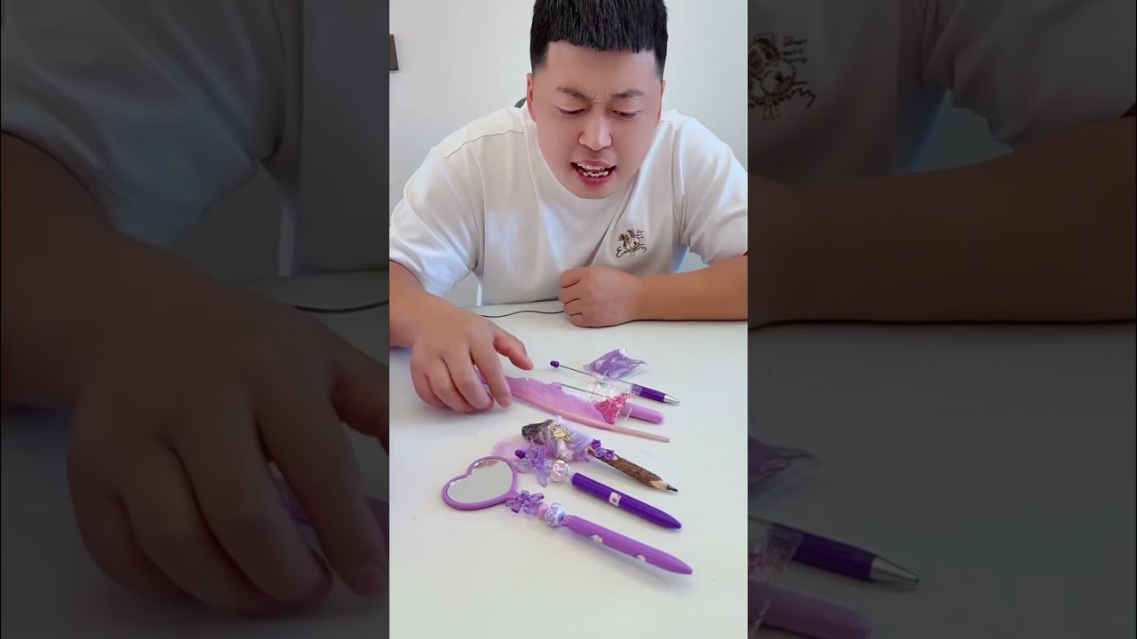 Cute DIY Magic Beaded Pens 🖊️✨ Fun Stationery Crafting! #shorts #cute #stationery #viral #fun