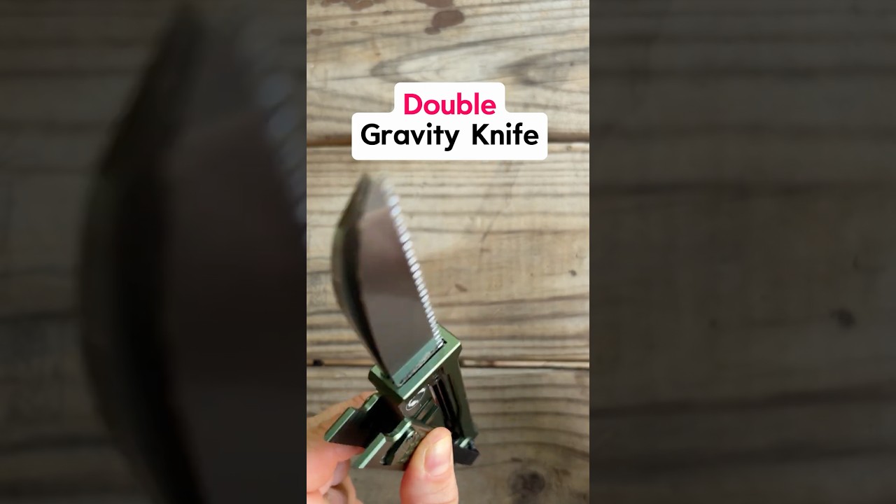 This gravity knife has 2 blades…