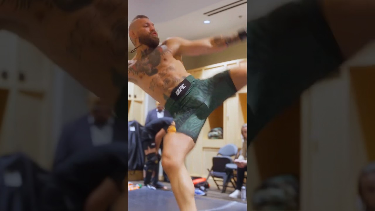 MCGREGOR DRILLING THE EXACT SAME KICK BEFORE THE FIGHT | #ufc329 #conormcgregor #mma