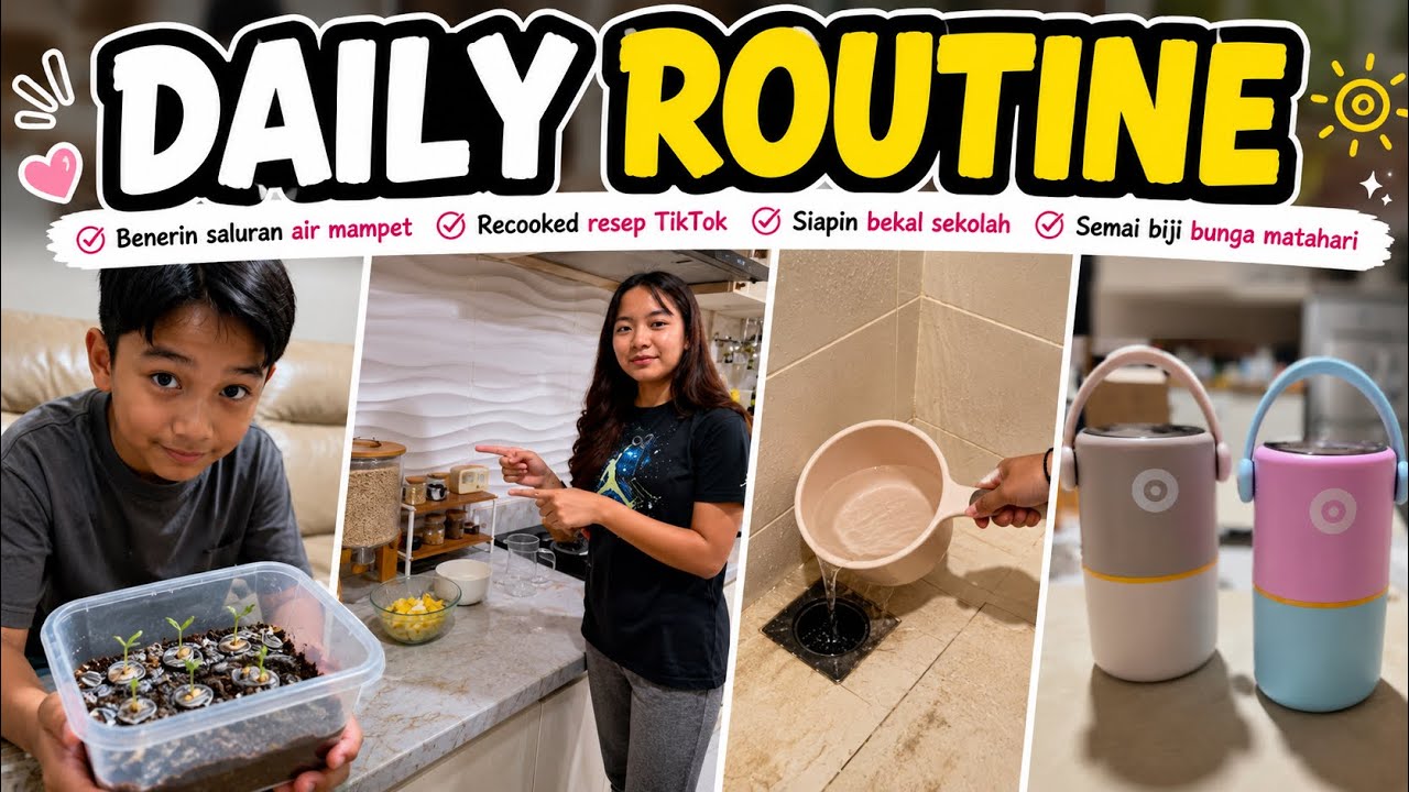 Daily Routine Keluarga Zara Cute | Cerita tentang Bekal Makan Sekolah dan Masak dari Resep Tiktok