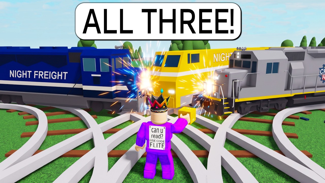 I Blocked EVERY Train Track on Roblox BUT THREE TRAINS Collide at Once