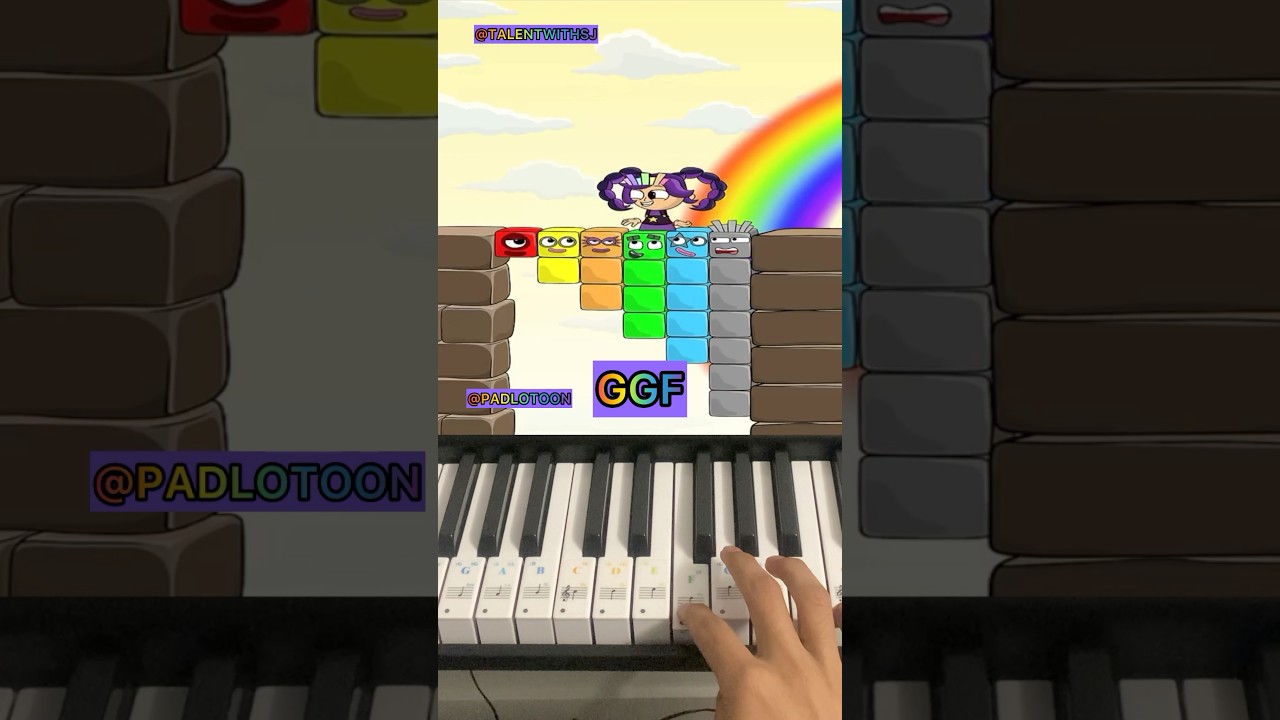 Can Lily Lovebraids Cross the Colorful Bridge? 🌈😱 ​⁠@PADLOTOON - Piano Tutorial