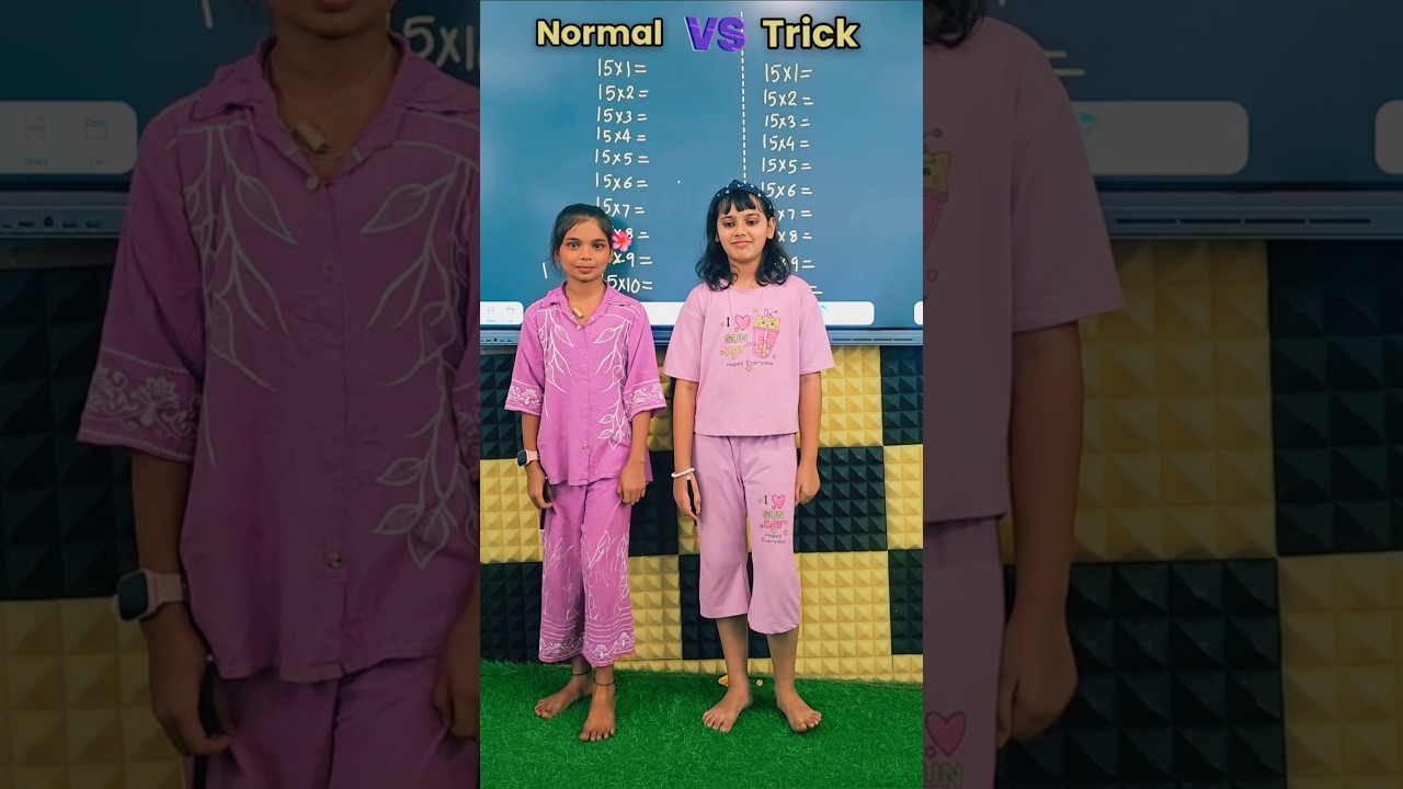 Easy Table Trick 🔥 of 15 | Table of 15 Trick vs normal #ytshorts #shorts