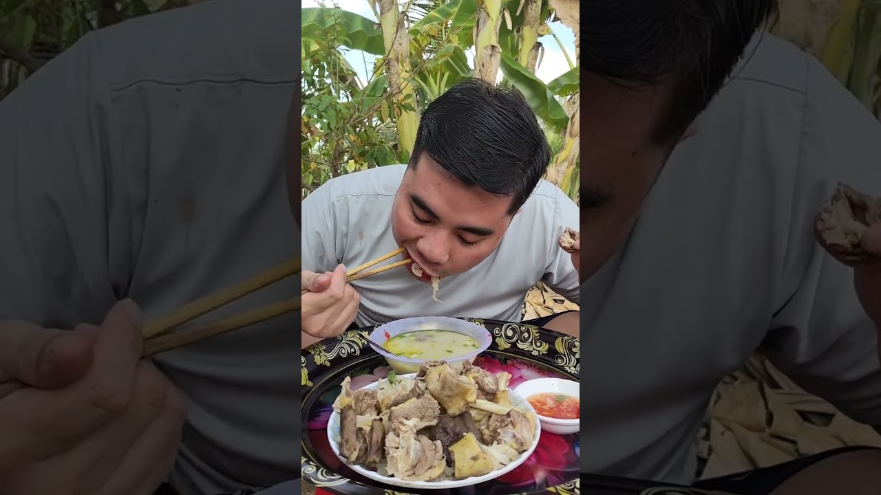 Em mời mọi người cùng ăn cháo gỏi vịt #mukbang #food 