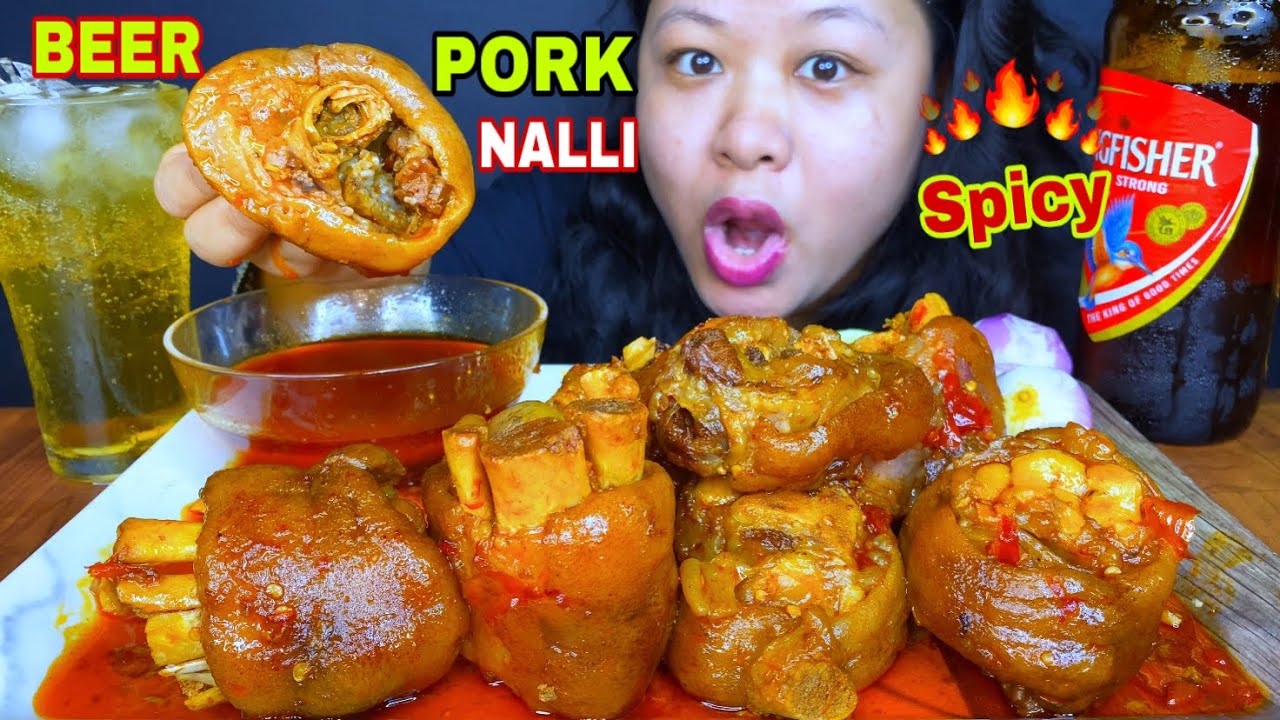 COOKING & EATING 2 KG MASSIVE PORK LEG WITH CHILLED BEER MUKBANG ASMR | PORK LEG MUKBANG