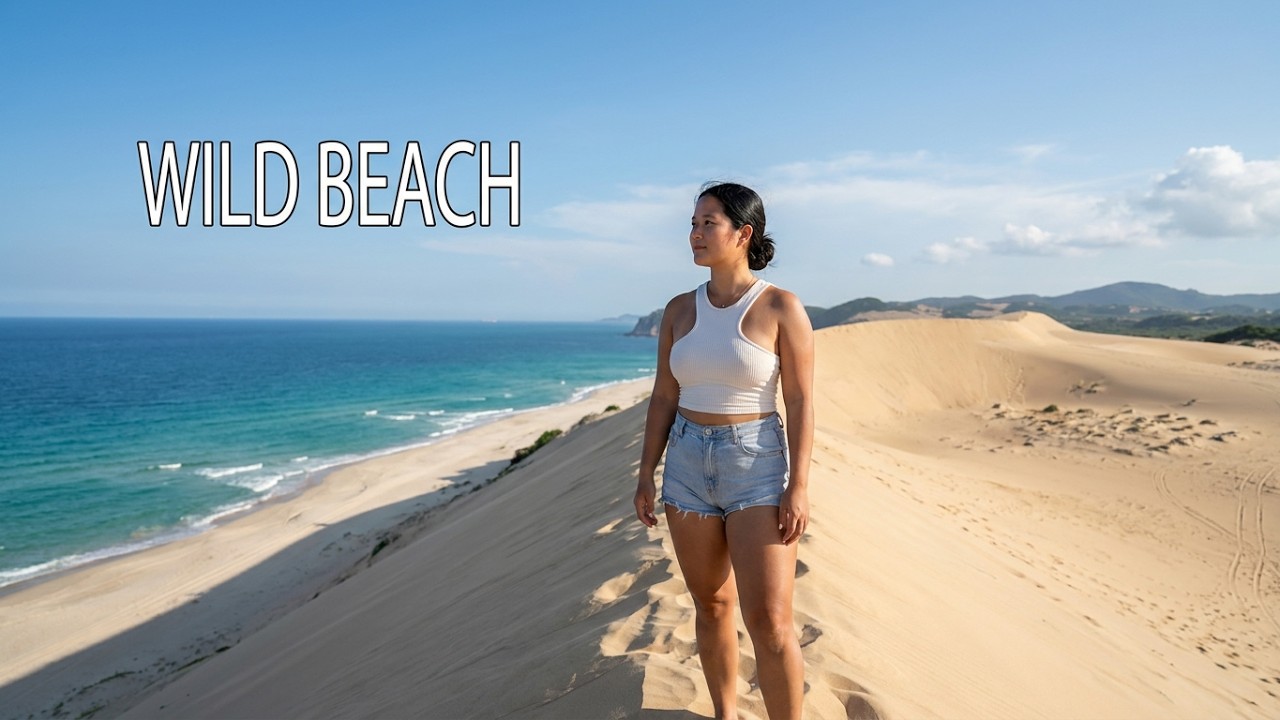 Solo Camping - Crossing sandy mountain peaks to reach a stunning wild beach - Sophia adventures