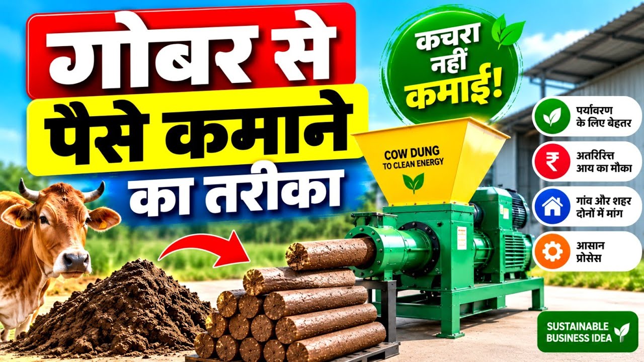 Gobar Se Paisa Kamane Ka Tareeka | Gobar Se Lakdi Banane Ki Machine | New Business Idea