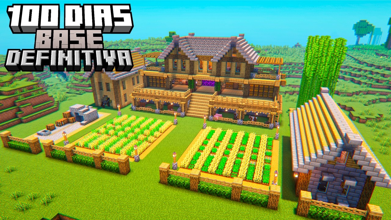 SOBREVIVI 100 DIAS CONSTRUINDO UMA BASE DEFINITIVA NO MINECRAFT HARDCORE