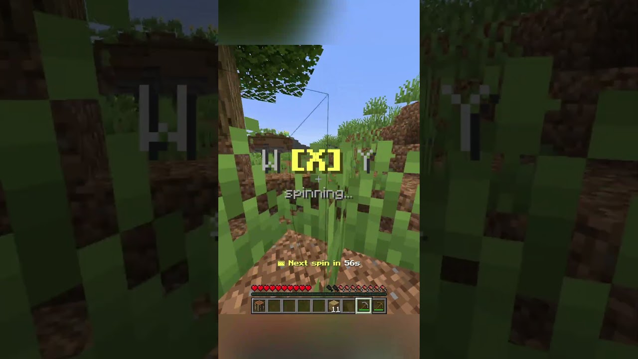 each spin deletes a letter #minecraft #minecraftshorts #shorts