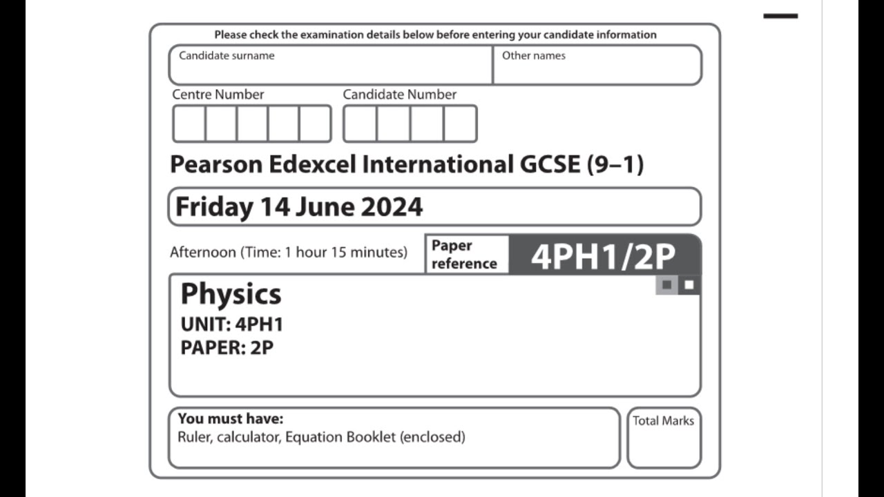 IGCSE Physics Summer 2024 Paper 2