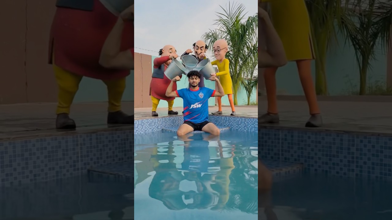 Motu patlu in swimming pool part-2 #comedy #funny #cutebaby #shortsfeed #viralvideo