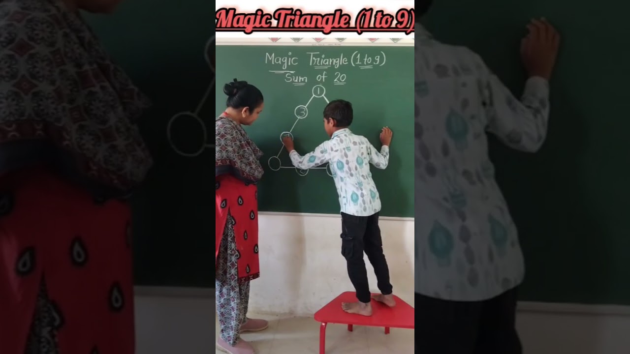 Magic Triangle (1 to 9) Sum of 20/Brain Test/innovative ideas #education #short #youtubeshorts