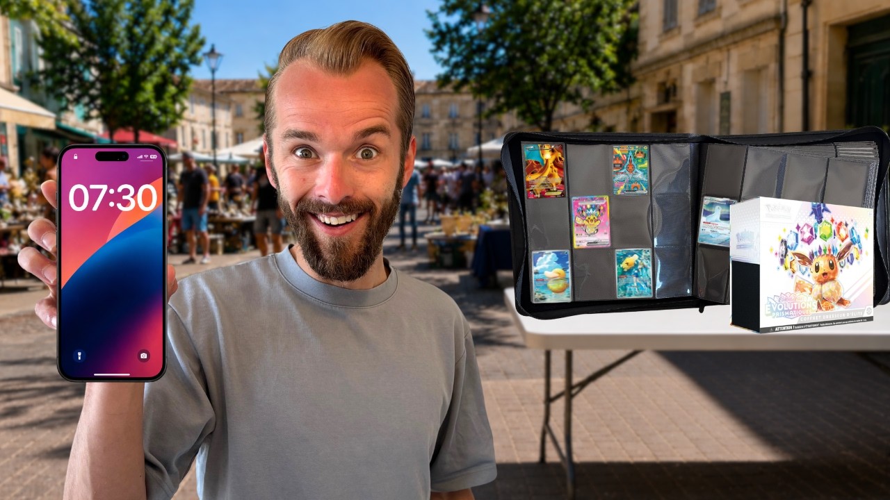 Je suis ARRIVE à 7h30 pour TROUVER des PEPITES POKEMON en BROCANTE !