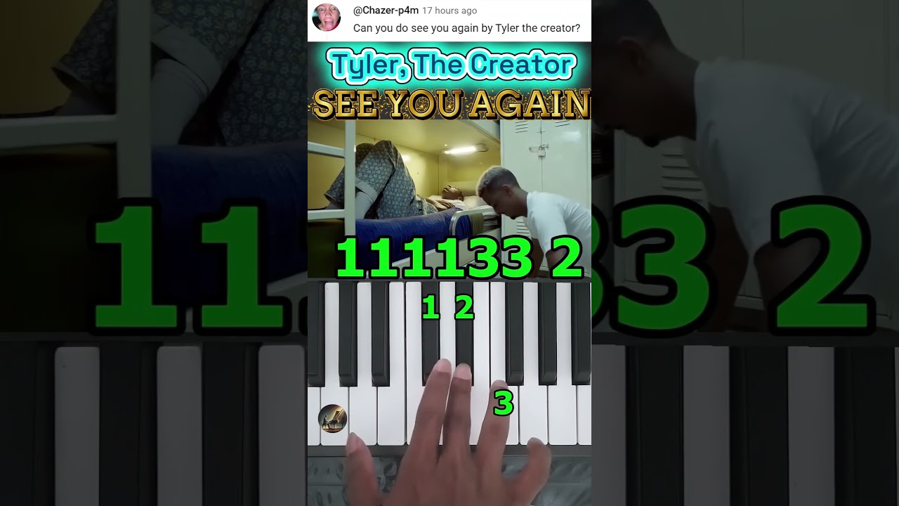 SEE YOU AGAIN by Tyler The Creator Piano Tutorial #shorts