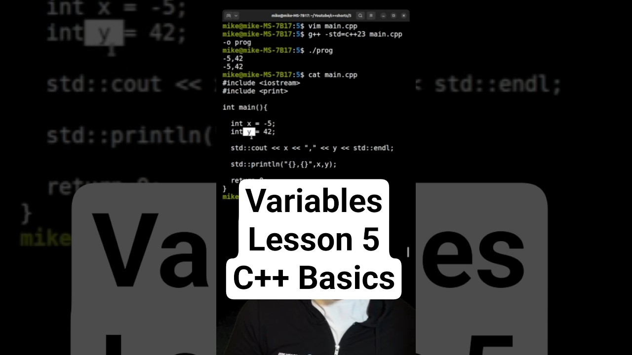 Variables and fundamental types [Learn C++ Shorts Lesson 5]