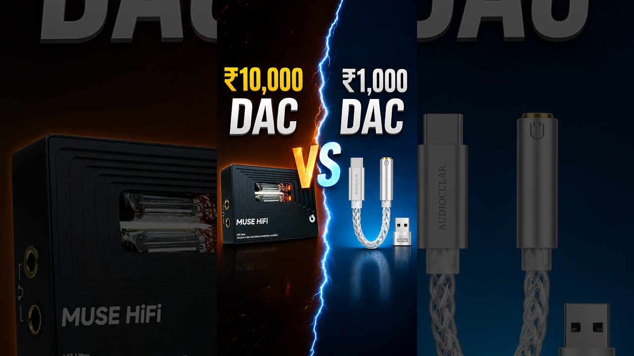 ₹1000 3.5mm Dongle vs ₹10,000 3.55 Vaccum DAC! #shorts