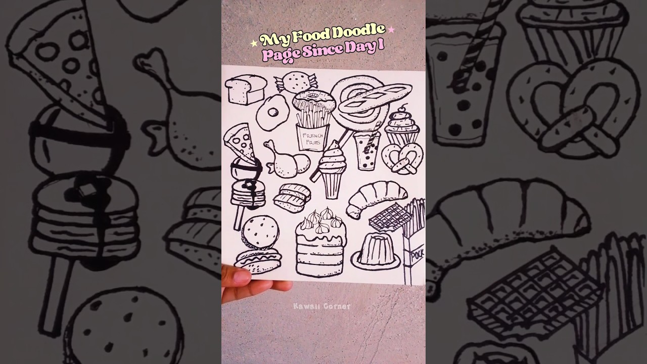 I Just Finished My Food Doodle First Page, Drawing, Food Illustration #drawing