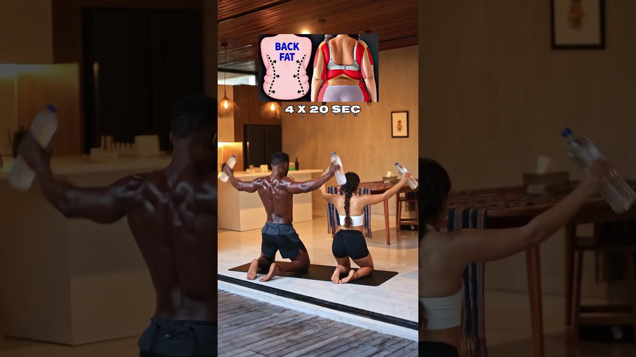 Beginner back workout at home ⚡️ #trending #backworkout #fyp