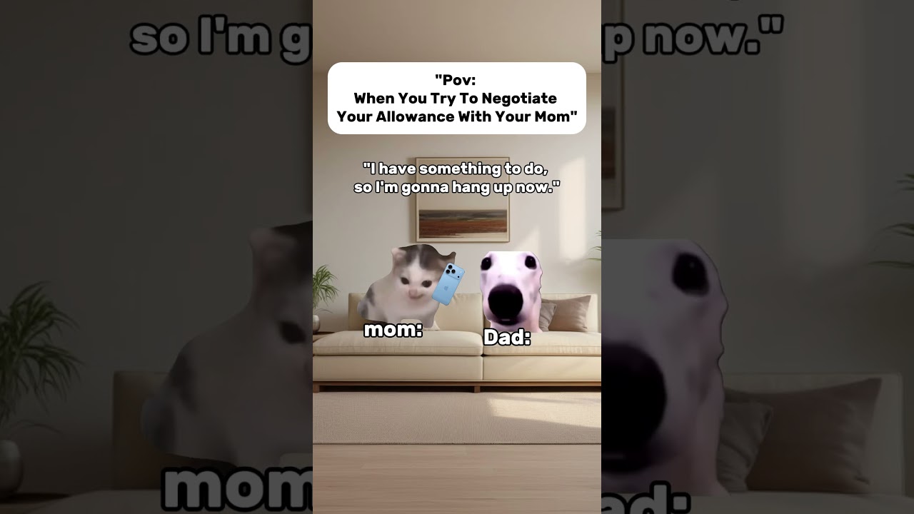 Asking Mom for more pocket money went completely wrong 😹💸 #shorts  #relatable  #cat #memes