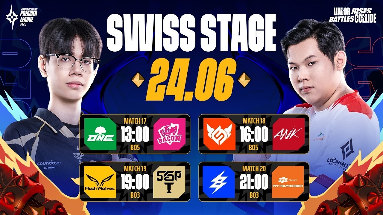 🔴 TRỰC TIẾP: BURIRAM UNITED ESPORTS vs FPT POLYTECHNIC | SWISS STAGE - APL 2026 (NGÀY 24/06)