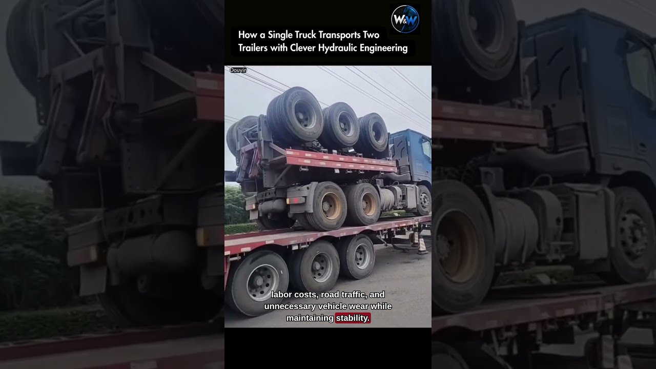 How to Move Two Trailers with One Truck #shorts #tutorial #truckdriver