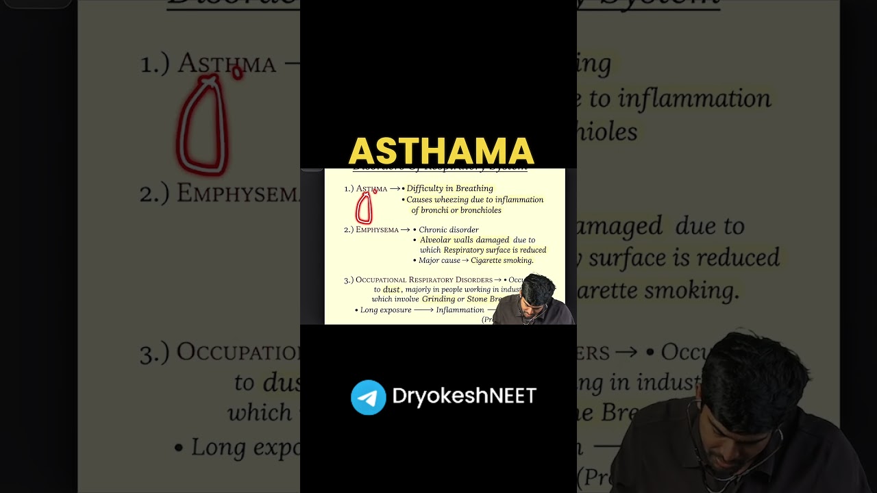 Respiration: Asthma 🔥 Frequently asked Topic |NEET 2026 Bio One Shot| #neet2026 #oneshotrevision