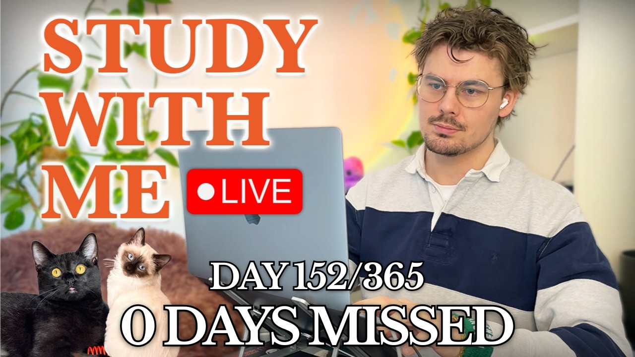 I'M BACK! | Study With Me (&🐱) LIVE 🚀 10-HOURS — Deep Focus (50/10 Pomodoro) | Cozy UK Rain!